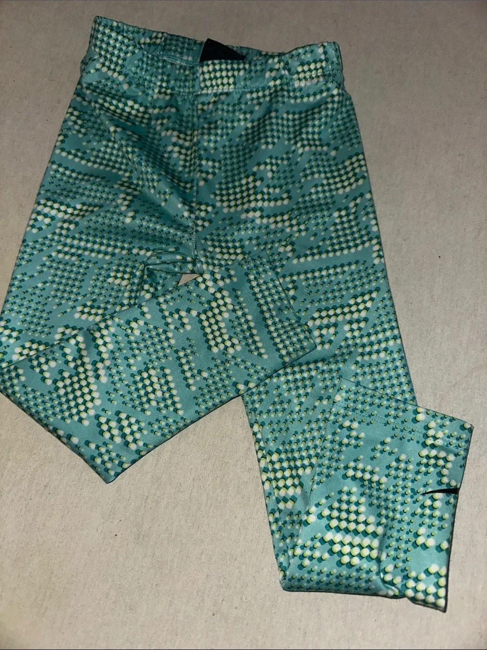 Kids Size 4T Nike Teal Patterned Active Leggings